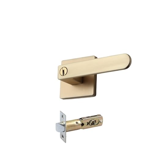 Dreipoliges Griffschloss mit roter und grüner Kontrollleuchte Türgriff mit Schlüssel Türschloss(Gold-with key) von OFYPCURI