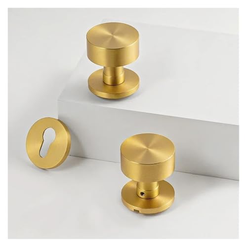 Geräuschloser Türschlossgriff aus massivem Messing, rundes Schloss(8550BK FlatHead Lock) von OFYPCURI