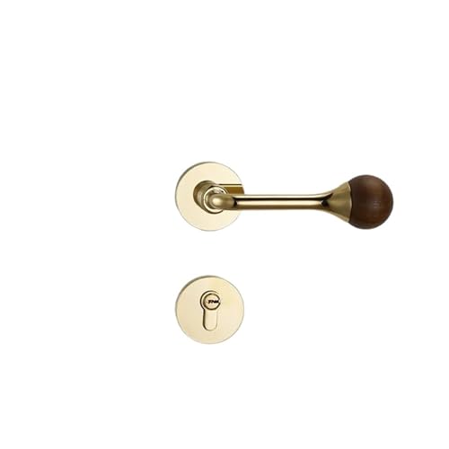 Griff Metall Schlafzimmer Türschloss Hardware Zubehör Split Lock(Gold-Silent lock) von OFYPCURI