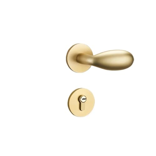 Holztürschloss for Innenschlafzimmer, geräuschloser geteilter Griff(Golden) von OFYPCURI