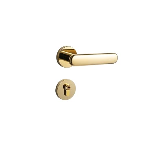 Innengriff Schlafzimmer Türschloss Home Sicherheit Silent Lock Holztürgriff(Gold-Magnetic lock) von OFYPCURI
