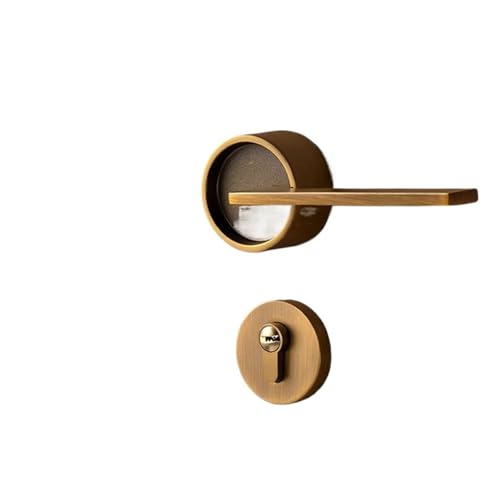 Leises goldenes Türschloss aus Zinklegierung for den Innenbereich(Yellow Bronze,With Key For Bedroom) von OFYPCURI