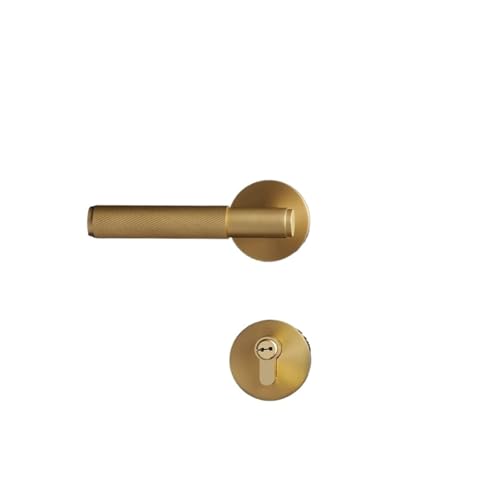 Messing Rändel Türschloss Griff Set Schwarz Doppel Holz Tür Hebel(Passage Lock) von OFYPCURI