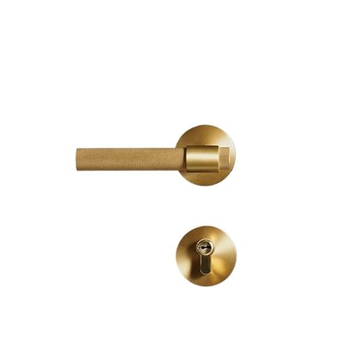 Messing-Türgriff-Set, Schloss, geeignet for Schlafzimmer, Badezimmer, Doppeltürhebel(Standard 8550 Lock) von OFYPCURI