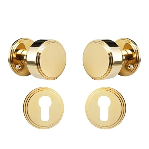 Messing rundes Innentürschloss-Set geräuschlos(Gold-Dummy) von OFYPCURI