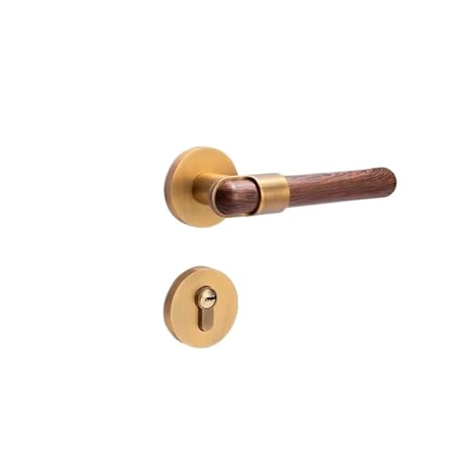 Metalltürschloss Holzgriff Innenschloss geteiltes Türschloss(ANTIQUE GOLD-SILENT_58MM) von OFYPCURI