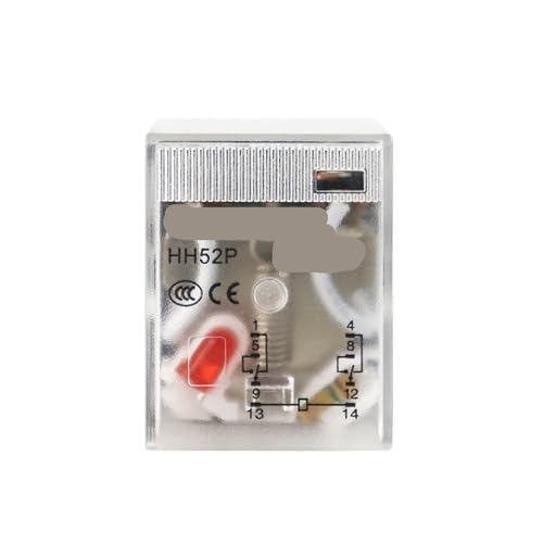 Mini elektromagnetisches Relais LED-Licht 5A 8-polig HH52P MY2N-J 12V 24V 110V 220V 380V(With base,DC24V) von OFYPCURI