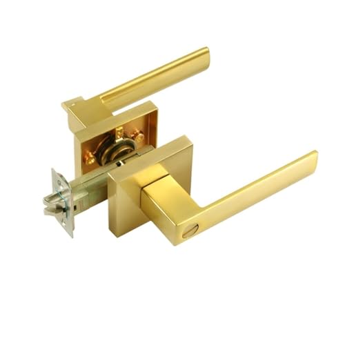 Schlafzimmer nach Hause Holztür Einzelzunge schlüsselloser Türgriff Dreistab-Türschloss(BRUSHED GOLD-BK_60MM) von OFYPCURI
