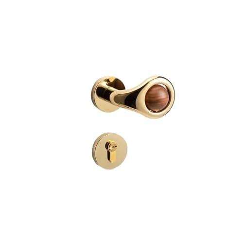 Türschloss for den Innenbereich, geräuschloses Schloss, drehbarer Türgriff, Hardware(D gold) von OFYPCURI