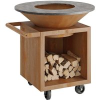 Classic Storage Corten 100 pro Grill- und Feuerschale mit Plancha OCS-100-PRO - Ofyr von OFYR