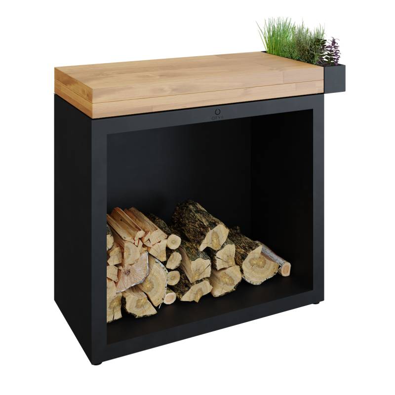 OFYR Butcher Block Storage 90 Black Teakholz von OFYR