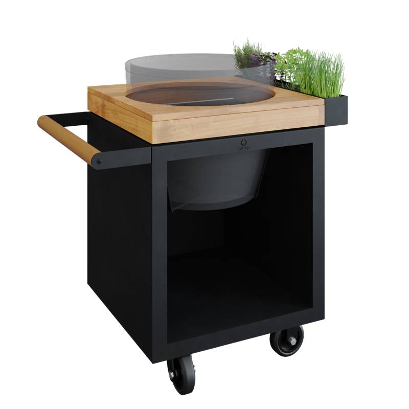 OFYR Kamado Table Black 65 PRO Teakholz BGE von OFYR