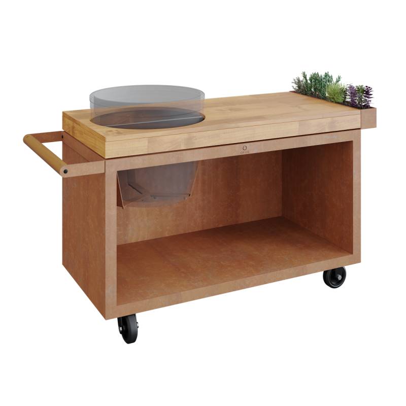 OFYR Kamado Table Corten 135 PRO Teakholz BGE von OFYR