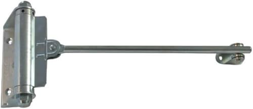 Türfeder für Türgewicht bis 40 kg - Torschließer Stahl verzinkt - Türschließer Innentür Stangentürschließer mit Feder - Automatik Feder-Schließer silber für Gartentor & Zimmertüre (1 Stück) von OG-ER