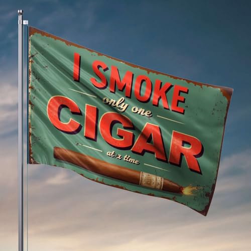 Bar Man Cave Decor I Smoke Only One Cigar At A Time. Flaggenzubehör für Jungenzimmer Spielzimmer Möbel (120 x 180 cm) von OGBD