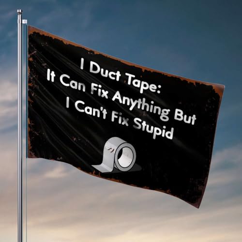 College-Zimmer-Flaggen, Klebeband kann alles außer Dummheit reparieren, Flagge, Männerhöhle, Bar, Spielzimmer-Zubehör (120 x 180 cm) von OGBD