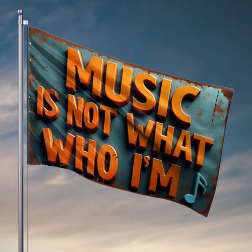 College-Zimmer-Schild mit Aufschrift "Music Is Not What Who I Am". Flagge, College-Schlafsaal, Garage, Dekoration für Männer (60 x 90 cm) von OGBD