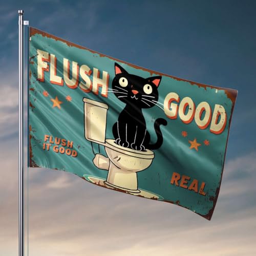 Coole Flaggen für Jungs Flush It Good, Flush Good Real. Flagge, Terrasse, Dekoration, Männerhöhle, Zubehör und Dekoration (120 x 180 cm) von OGBD