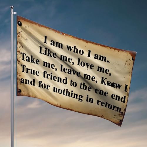Coole Flaggen für Jungs I Am Who I Am I Am - Flagge, Terrasse, Dekoration, Männerhöhle, Zubehör und Dekoration (120 x 180 cm) von OGBD