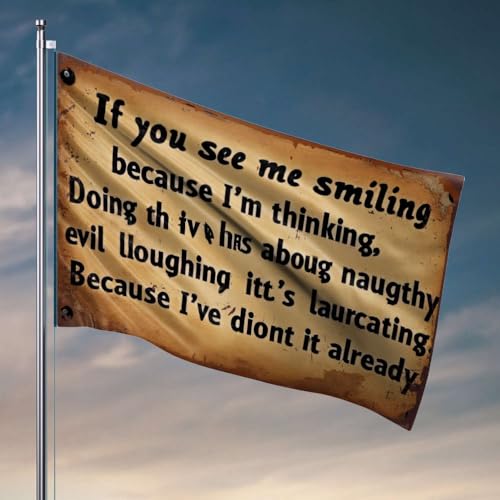 Coole Posterflaggen "If You See Me Smiling, It's Lauging", Heimdekoration, für Herren, Angelboot-Zubehör (30 x 45 cm) von OGBD