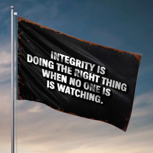 Flagge für Zimmer, Jungs, Integrity Is Doing Right When No One Is Watching, Flagge, College-Schlafsaal, Poster für Jungs, Zimmerdekoration (120 x 180 cm) von OGBD
