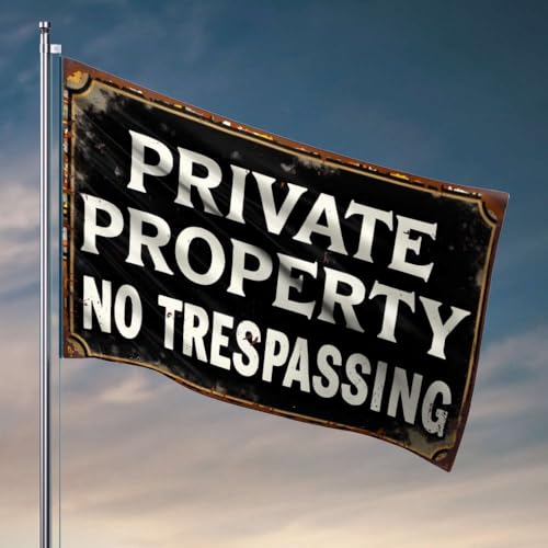 Flagge für Zimmer, Jungs, Privatgrundstück, kein Trespassing, für Studentenwohnheim, Poster für Jungs, Zimmerdekoration (60 x 90 cm) von OGBD