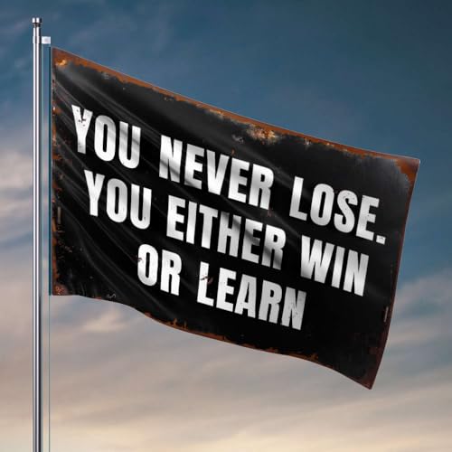 Flaggen für Mädchenzimmer, die Sie nie verlieren. Sie gewinnen oder lernen Flagge, Terrassenzubehör, Flaggen für Zimmer, Mädchen (30 x 45 cm) von OGBD