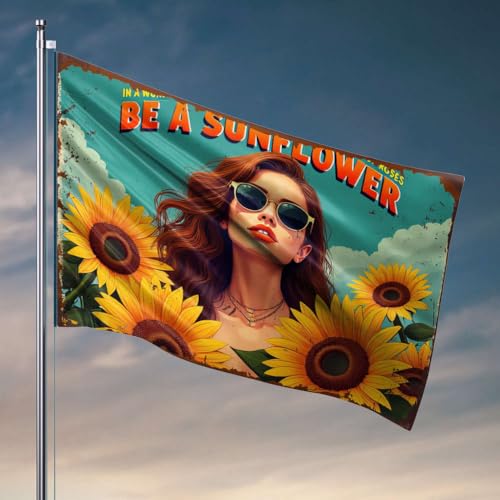 Flaggen für Studentenwohnheim Be A Sunflower: Brighten The World Flag Man Cave Rules Flaggen für Teenager (30 x 45 cm) von OGBD