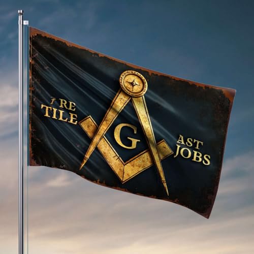 Flaggen für Zimmer, Mädchen, Freimaurer-Fliese, Ast Jobs, Flagge, Western-Heimdekor-Flaggen, lustig (120 x 180 cm) von OGBD