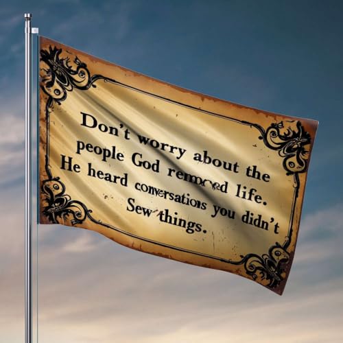 Gartenflaggen, lustige Flagge "Don't Worry About The People God Removed Life", Veranda, Dekoration, Gartenflaggen, Frühling und Sommer, 120 x 180 cm Gartenflaggen, lustige Flagge "Don't Worry About The People God Removed Life", Veranda, Dekoration, Gartenflaggen, Frühling und Sommer, 120 x 180 cm von OGBD