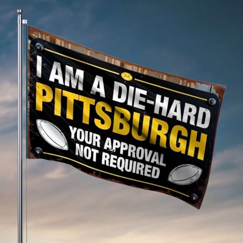 Grafische Flaggen für Zimmer, "I Am A Die-Hard Pittsburgh", Fan-Flagge, Camper-Dekoration, Herren-Höhlendekoration (30 x 45 cm) von OGBD