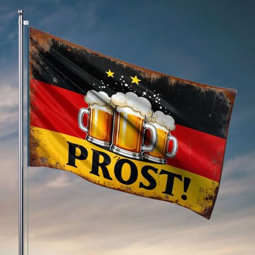 Heimdekoration Männer Prost auf deutsches Bier. Flaggendekoration für Männerhöhle, Garage, Dekoration für Männer (30 x 45 cm) von OGBD