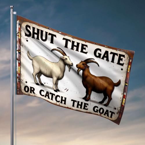 Heimdekoration Männer schließen das Tor oder fangen die Ziege. Flaggendekoration für Männerhöhle, Garage, Dekoration für Männer (152 x 244 cm) von OGBD