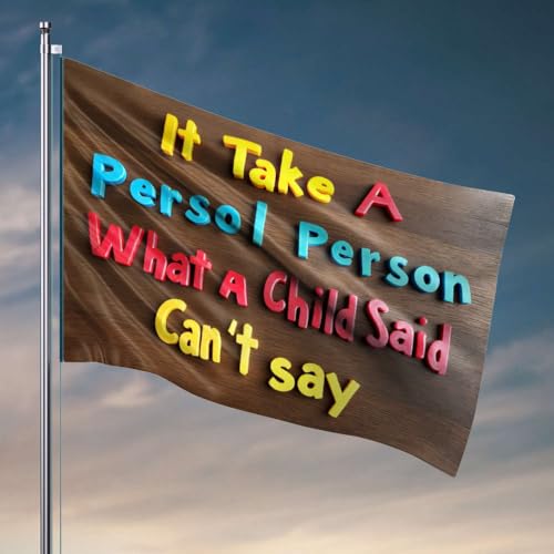 Heimdekoration "Men It Takes A Person To Understand What A Child Says", Flaggendekoration für Männerhöhle, Garage, Dekoration für Männer (152 x 244 cm) von OGBD