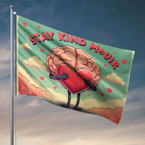 Heimdekoration "Men Stay Kind, Move Forward", Flaggen-Dekoration für Männerhöhle, Garage, Dekoration für Männer (152 x 244 cm) von OGBD