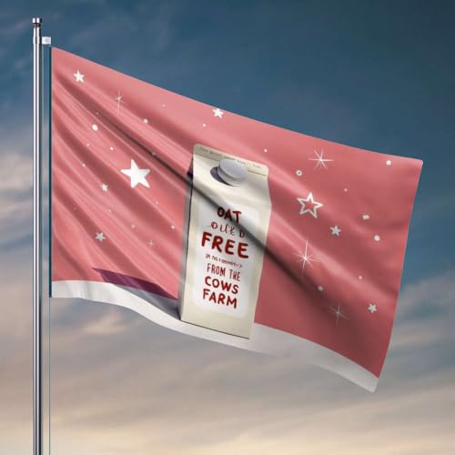 Heimdekoration für Herren, Hafermilch, frei von Kühen, Bauernhof, Flaggendekoration für Männerhöhle, Garage, Dekoration für Männer (120 x 180 cm) von OGBD