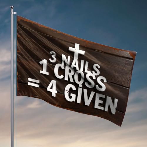 Herren-Höhlendekoration, 3 Nägel + 1 Kreuz = 4 Flaggenflaggen für Männer, Gartenflaggenständer (60 x 90 cm) von OGBD