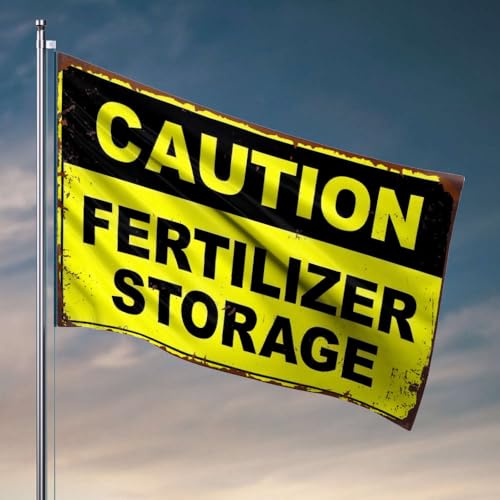 Herren-Höhlendekoration, Vorsicht, Dünger, Aufbewahrung, Flaggen für Männer, Gartenflaggenständer (152 x 244 cm) von OGBD