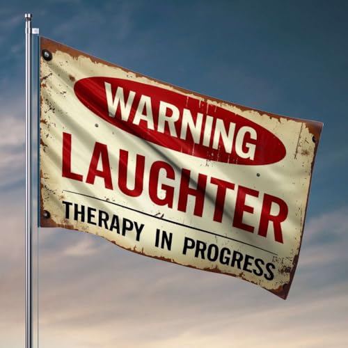 Home Decor Herren Warnung: Laughter Therapy in Progress Flagge Raumflaggen für Jungs Dekorationen für die Küche (120 x 180 cm) von OGBD