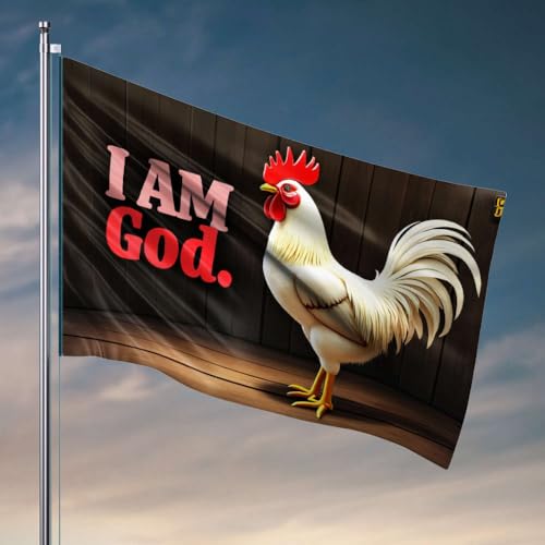 Home Decor Men I Am God. Gedruckt auf dem Bild. Flaggendekoration für Männerhöhle, Garage, Dekoration für Männer (30 x 45 cm) von OGBD