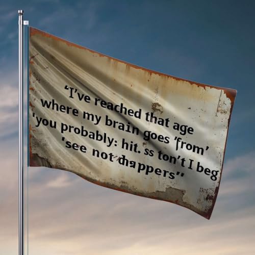 Home Decor "Men I'Ve Reached That Age Where My Brain Goes" Flagge, Schlafsaal, lustiges Angelboot-Zubehör (60 x 90 cm) von OGBD