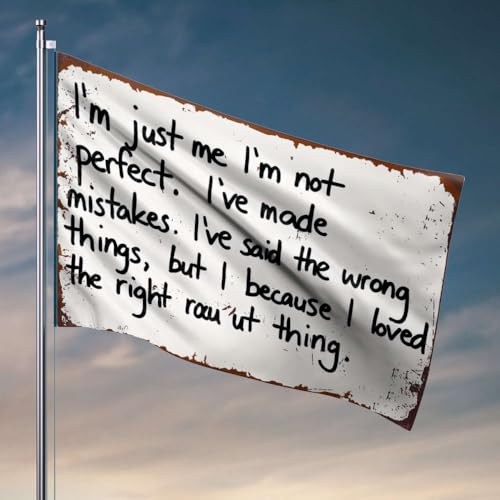 Lustige Flaggen für Jungs, I'm Just Me, Not Perfect Flagge, Studenten-Flagge, Sportler, Zubehör (60 x 90 cm) von OGBD