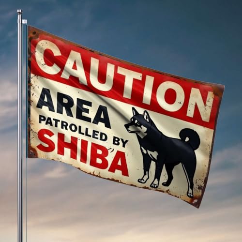 Lustige Flaggen für Zimmerjungs, Vorsichtsbereich, patrouilliert von Shiba, Pool-Dekoration, 30 x 45 cm Lustige Flaggen für Zimmerjungs, Vorsichtsbereich, patrouilliert von Shiba, Pool-Dekoration, 30 x 45 cm von OGBD