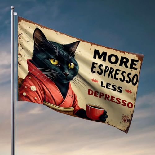 Lustige Flaggen für Zimmerjungs, mehr Espresso, weniger Depresso-Flagge, Pool-Dekoration, 152 x 244 cm Lustige Flaggen für Zimmerjungs, mehr Espresso, weniger Depresso-Flagge, Pool-Dekoration, 152 x 244 cm von OGBD