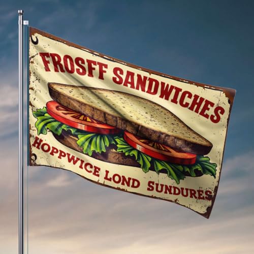 Lustige Flaggen für Zimmerjungs Froff Sandwiches mit Hoppwice Lond Sundures. Flagge, Pool-Dekoration, 120 x 180 cm Lustige Flaggen für Zimmerjungs Froff Sandwiches mit Hoppwice Lond Sundures. Flagge, Pool-Dekoration, 120 x 180 cm von OGBD