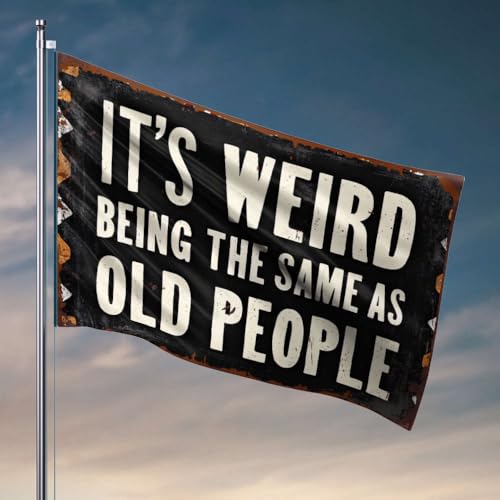 Lustige Flaggen für Zimmerjungs "It's Weird Being The Same As Old People", Pool-Dekoration, 152 x 244 cm von OGBD