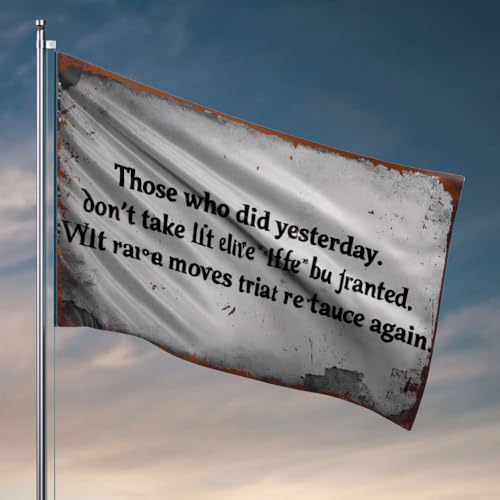 Lustige Wohnheim-Flaggen "Those Who Did Yesterday Don't Take Life For Granted". Flagge, Schlafzimmer, Türdekoration, Hippie-Dekoration (152 x 244 cm) von OGBD