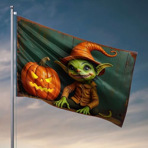 Männerhöhlen-Flaggen, Halloween-Koblin mit Jack-O'-Lantern-Flagge, Flaggen für draußen, Bar, Dekoration für Zuhause (30 x 45 cm) von OGBD