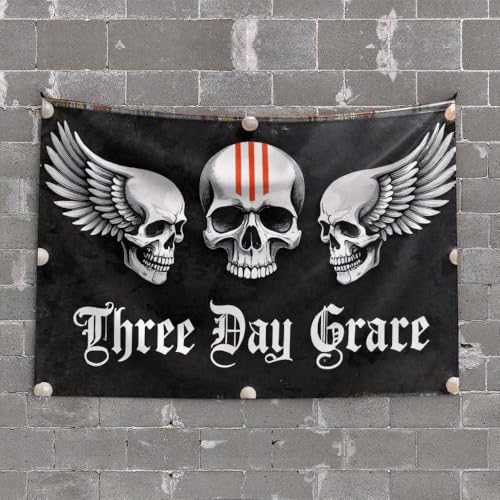 OGBD Schlafzimmer-Tür-Dekoration, Drei-Tage-Grace-Band-Logo, Wandteppich, Jungen, Schlafzimmer-Zubehör, einzigartiger Wandteppich (75 x 100 cm) von OGBD