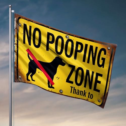 Veranda-Flagge, Aufschrift "No Dog Pooping Is Allowed", coole Schlafsaal-Flagge, Schlafzimmer-Zubehör (120 x 180 cm) von OGBD